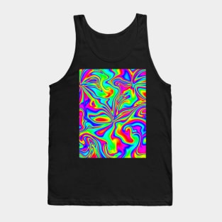 Psychedelic Rainbow Marbleized Pattern Tank Top